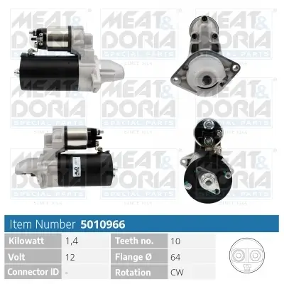 Starter 12 V 1,4 kW MEAT & DORIA 5010966