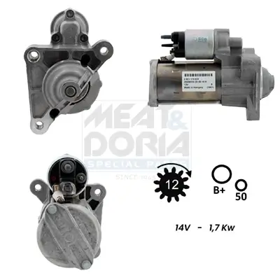 Starter 12 V 1,7 kW MEAT & DORIA 5010968G Bild Starter 12 V 1,7 kW MEAT & DORIA 5010968G