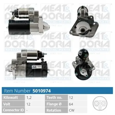 Starter 12 V 1,2 kW MEAT & DORIA 5010974 Bild Starter 12 V 1,2 kW MEAT & DORIA 5010974