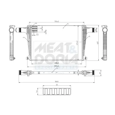 Ladeluftkühler MEAT & DORIA 995543