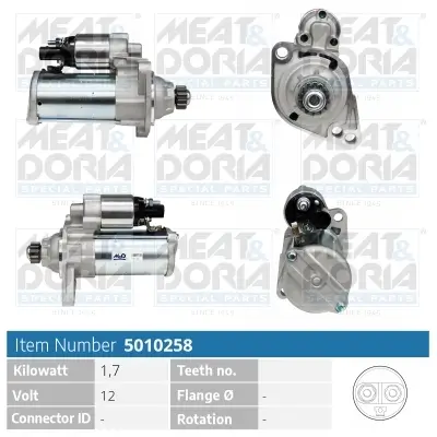 Starter 12 V 1,7 kW MEAT & DORIA 5010258