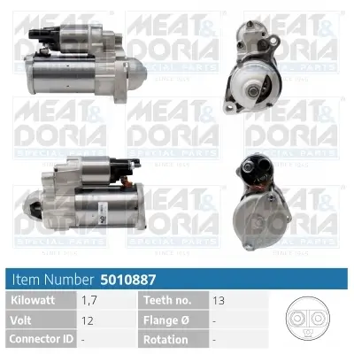 Starter 12 V 1,7 kW MEAT & DORIA 5010887