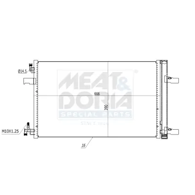 Kondensator, Klimaanlage MEAT & DORIA 991061 Bild Kondensator, Klimaanlage MEAT & DORIA 991061