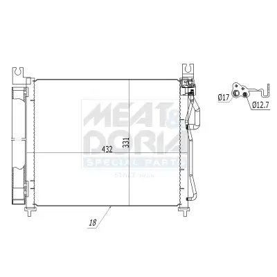 Kondensator, Klimaanlage MEAT & DORIA 991126 Bild Kondensator, Klimaanlage MEAT & DORIA 991126