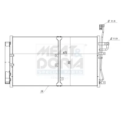 Kondensator, Klimaanlage MEAT & DORIA 991147 Bild Kondensator, Klimaanlage MEAT & DORIA 991147