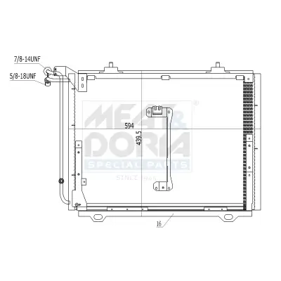 Kondensator, Klimaanlage MEAT & DORIA 991151 Bild Kondensator, Klimaanlage MEAT & DORIA 991151