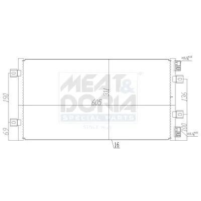 Kondensator, Klimaanlage MEAT & DORIA 991171 Bild Kondensator, Klimaanlage MEAT & DORIA 991171