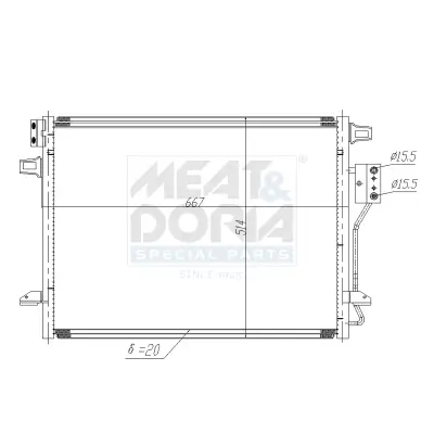 Kondensator, Klimaanlage MEAT & DORIA 991189 Bild Kondensator, Klimaanlage MEAT & DORIA 991189