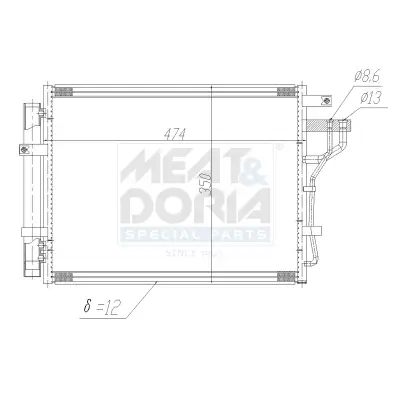 Kondensator, Klimaanlage MEAT & DORIA 991195 Bild Kondensator, Klimaanlage MEAT & DORIA 991195