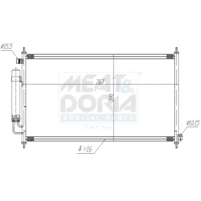 Kondensator, Klimaanlage MEAT & DORIA 991197 Bild Kondensator, Klimaanlage MEAT & DORIA 991197