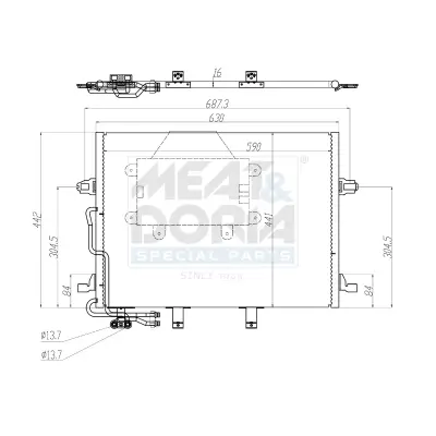 Kondensator, Klimaanlage MEAT & DORIA 991261 Bild Kondensator, Klimaanlage MEAT & DORIA 991261