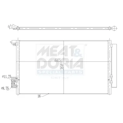 Kondensator, Klimaanlage MEAT & DORIA 991280 Bild Kondensator, Klimaanlage MEAT & DORIA 991280
