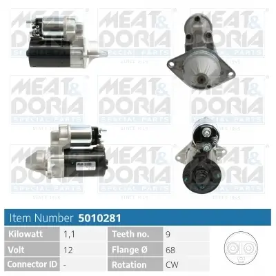 Starter 12 V 1,1 kW MEAT & DORIA 5010281