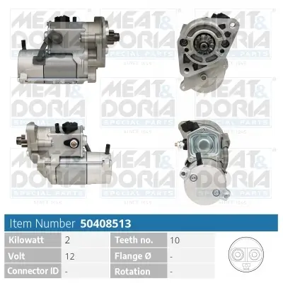 Starter 12 V 2 kW MEAT & DORIA 50408513 Bild Starter 12 V 2 kW MEAT & DORIA 50408513