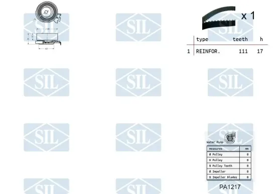 Wasserpumpe + Zahnriemensatz Saleri SIL K1PA1217 Bild Wasserpumpe + Zahnriemensatz Saleri SIL K1PA1217