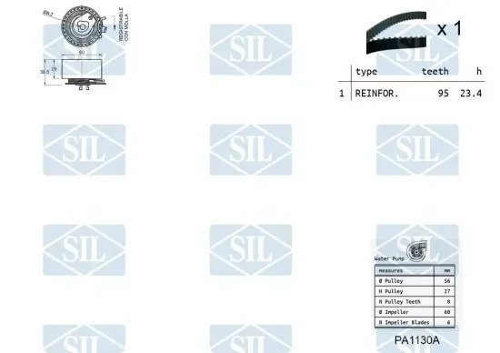 Wasserpumpe + Zahnriemensatz Saleri SIL K1PA1404 Bild Wasserpumpe + Zahnriemensatz Saleri SIL K1PA1404