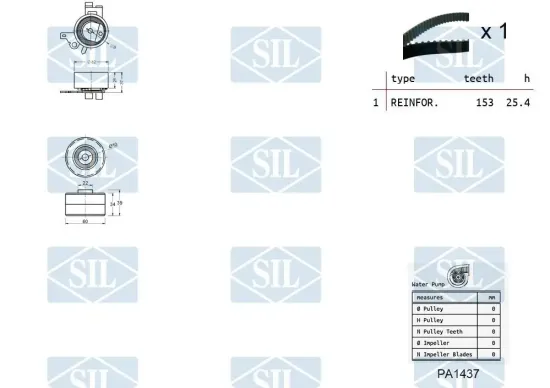 Wasserpumpe + Zahnriemensatz Saleri SIL K1PA1437 Bild Wasserpumpe + Zahnriemensatz Saleri SIL K1PA1437