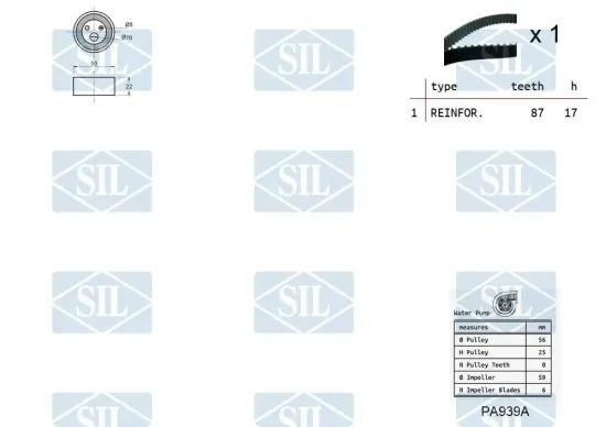 Wasserpumpe + Zahnriemensatz Saleri SIL K1PA1463 Bild Wasserpumpe + Zahnriemensatz Saleri SIL K1PA1463