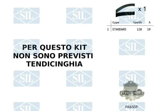 Wasserpumpe + Zahnriemensatz Saleri SIL K1PA655P Bild Wasserpumpe + Zahnriemensatz Saleri SIL K1PA655P