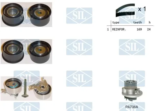 Wasserpumpe + Zahnriemensatz Saleri SIL K1PA708A Bild Wasserpumpe + Zahnriemensatz Saleri SIL K1PA708A