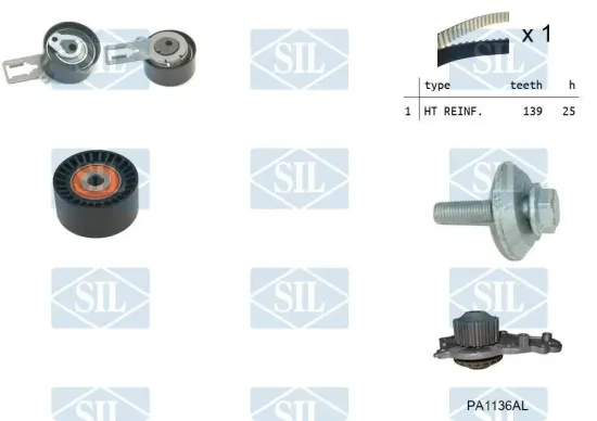 Wasserpumpe + Zahnriemensatz Saleri SIL K2PA1136AL Bild Wasserpumpe + Zahnriemensatz Saleri SIL K2PA1136AL
