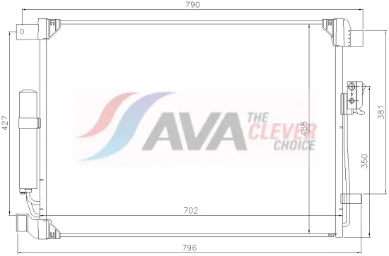 Kondensator, Klimaanlage AVA QUALITY COOLING DN5543D Bild Kondensator, Klimaanlage AVA QUALITY COOLING DN5543D