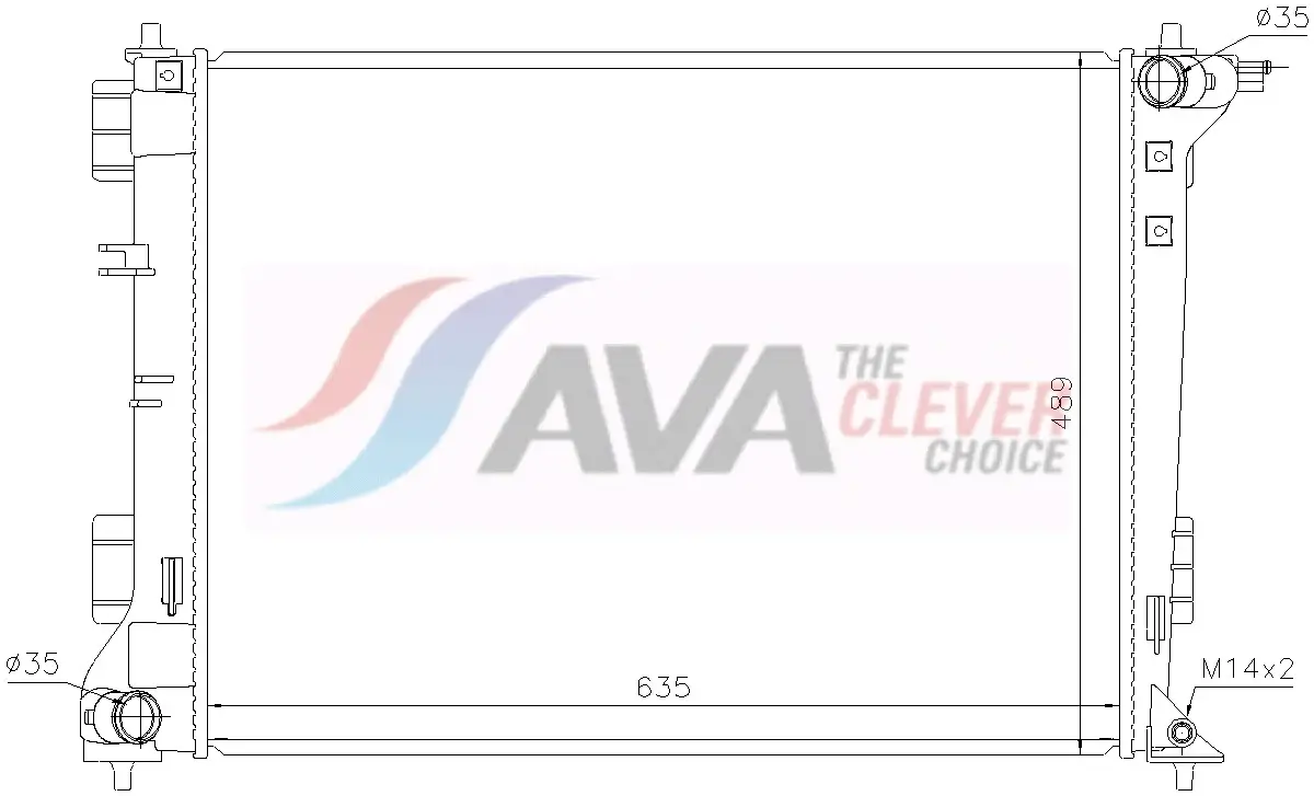 Kühler, Motorkühlung AVA QUALITY COOLING HY2612