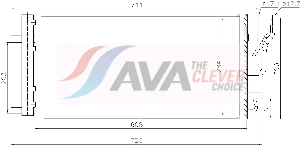 Kondensator, Klimaanlage AVA QUALITY COOLING KA5355D
