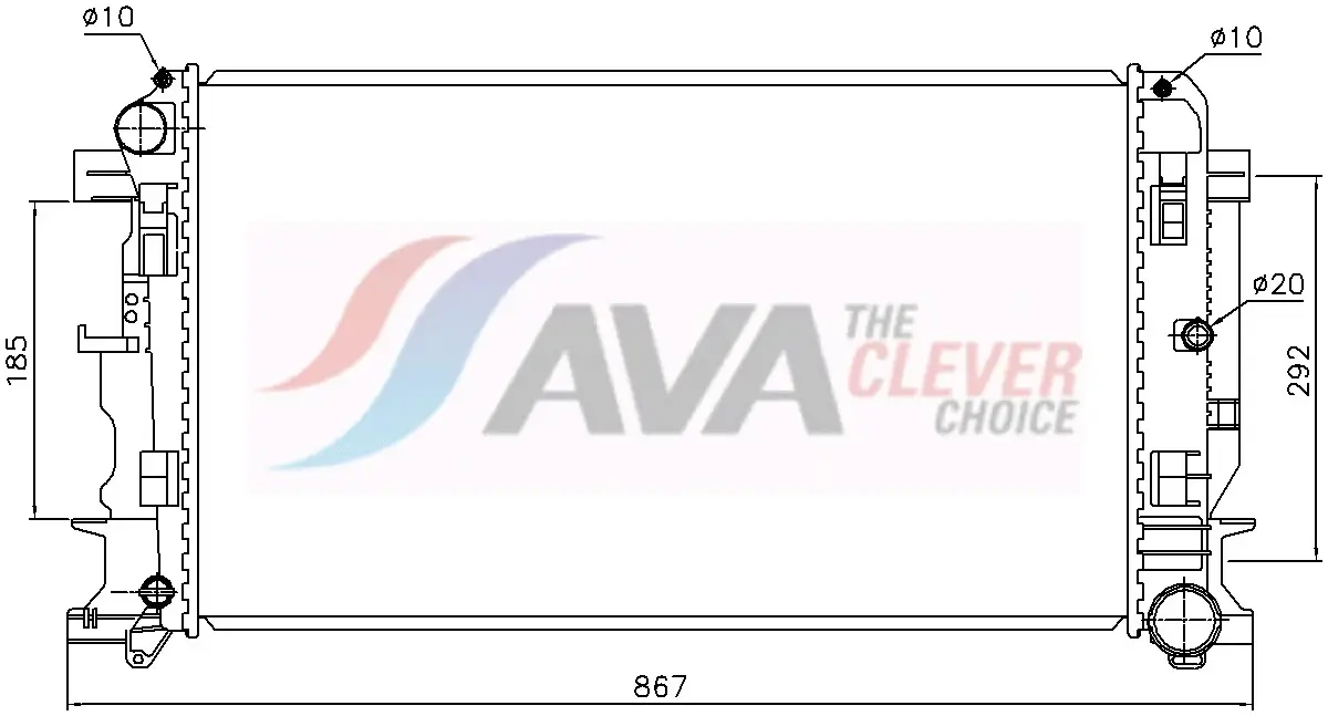 Kühler, Motorkühlung AVA Clever Choice MS2446