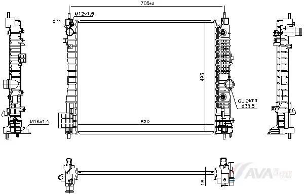 Kühler, Motorkühlung AVA Clever Choice OL2754