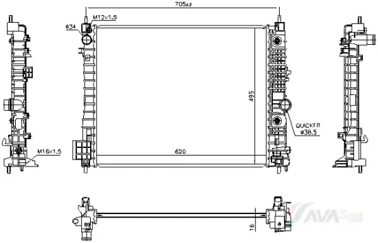 Kühler, Motorkühlung AVA Clever Choice OL2754 Bild Kühler, Motorkühlung AVA Clever Choice OL2754