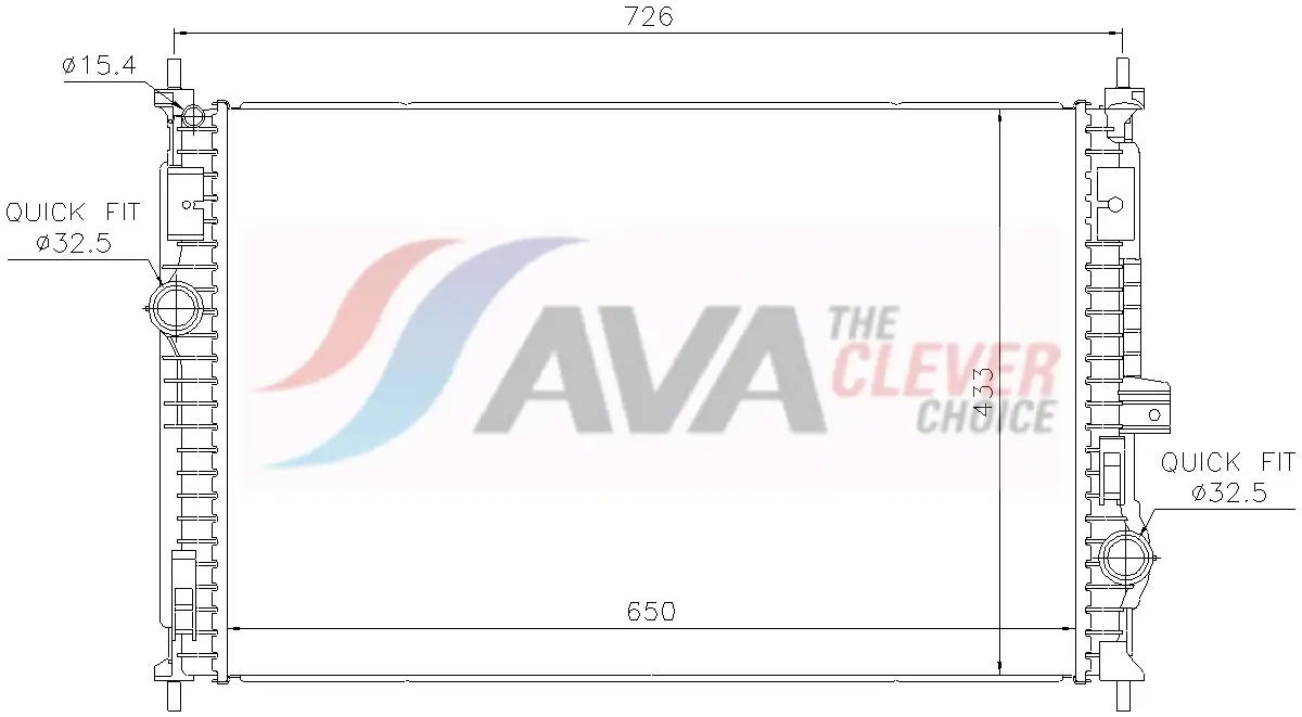 Kühler, Motorkühlung AVA QUALITY COOLING PE2438