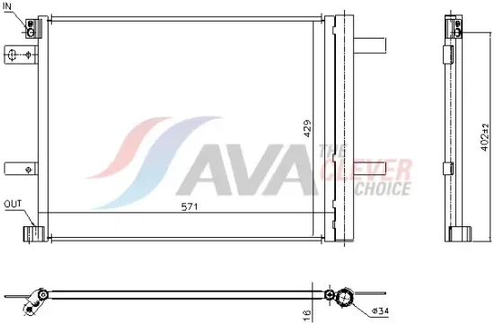 Kondensator, Klimaanlage AVA Clever Choice PE5438D Bild Kondensator, Klimaanlage AVA Clever Choice PE5438D