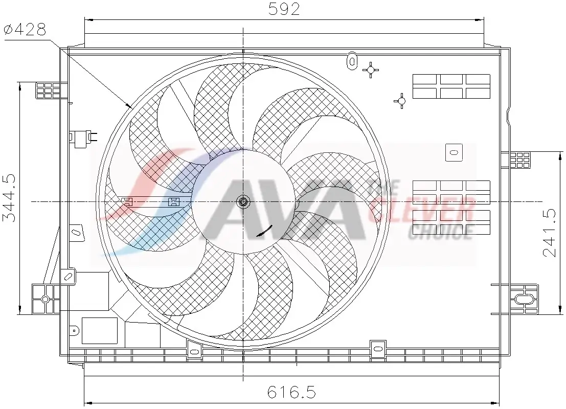Lüfter, Motorkühlung 12 V AVA Clever Choice PE7441