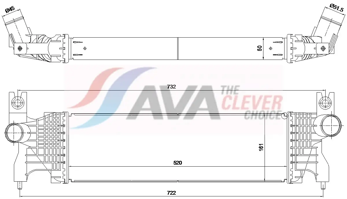Ladeluftkühler AVA QUALITY COOLING SZ4171