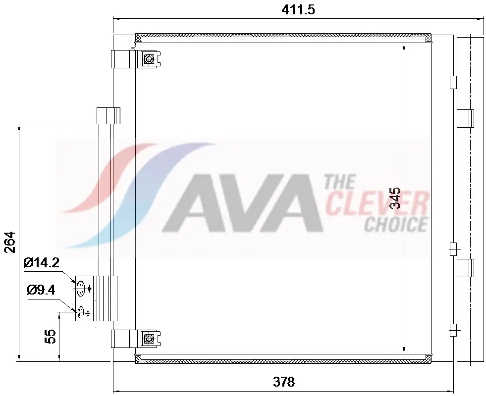 Kondensator, Klimaanlage AVA QUALITY COOLING TE5005D
