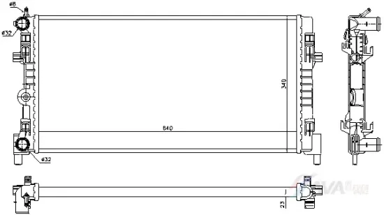Kühler, Motorkühlung AVA Clever Choice VN2451 Bild Kühler, Motorkühlung AVA Clever Choice VN2451