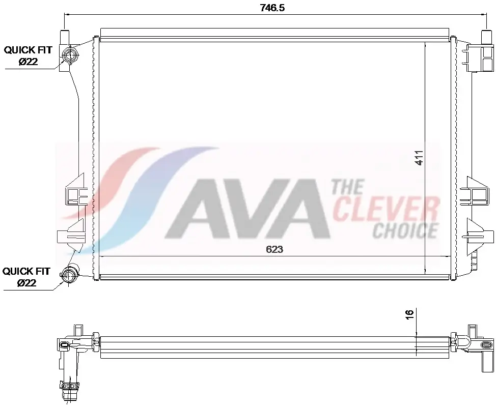 Kühler, Motorkühlung AVA QUALITY COOLING VN2463