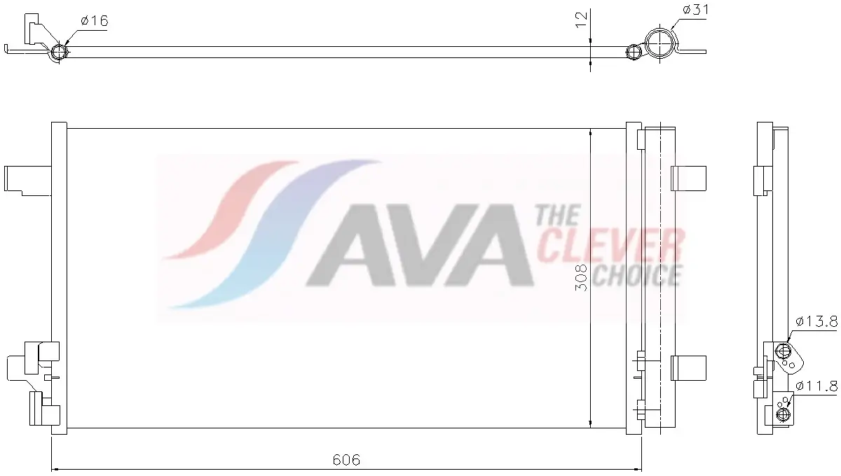 Kondensator, Klimaanlage AVA QUALITY COOLING VN5469D