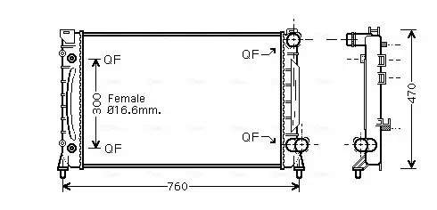 Kühler, Motorkühlung AVA QUALITY COOLING AIA2158 Bild Kühler, Motorkühlung AVA QUALITY COOLING AIA2158