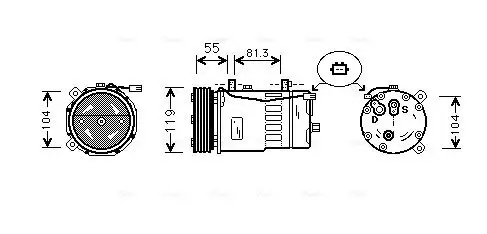 Kompressor, Klimaanlage AVA QUALITY COOLING AIAK001 Bild Kompressor, Klimaanlage AVA QUALITY COOLING AIAK001