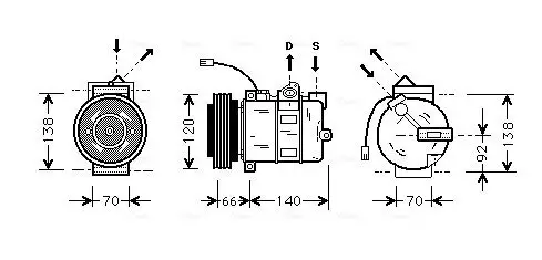Kompressor, Klimaanlage AVA QUALITY COOLING AIAK150