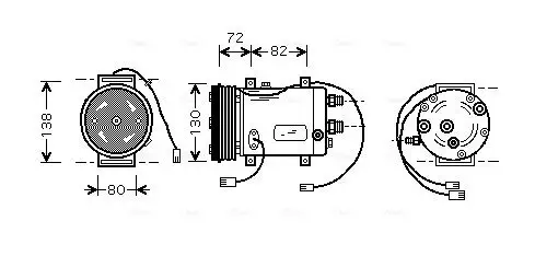 Kompressor, Klimaanlage 12 V AVA QUALITY COOLING AIAK179 Bild Kompressor, Klimaanlage 12 V AVA QUALITY COOLING AIAK179