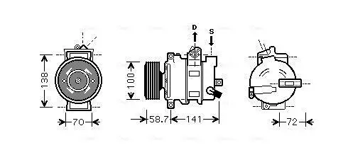 Kompressor, Klimaanlage AVA QUALITY COOLING AIAK279