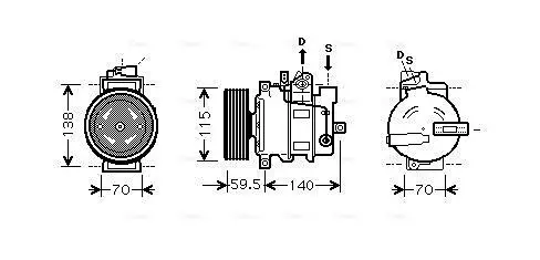 Kompressor, Klimaanlage AVA QUALITY COOLING AIAK284 Bild Kompressor, Klimaanlage AVA QUALITY COOLING AIAK284
