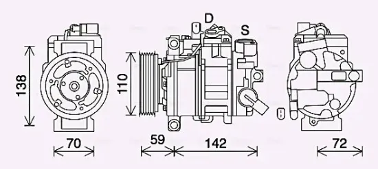 Kompressor, Klimaanlage AVA QUALITY COOLING AIK411 Bild Kompressor, Klimaanlage AVA QUALITY COOLING AIK411