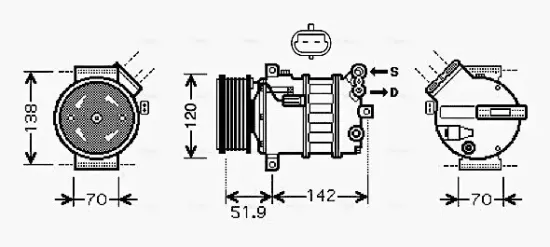 Kompressor, Klimaanlage AVA QUALITY COOLING ALAK112 Bild Kompressor, Klimaanlage AVA QUALITY COOLING ALAK112