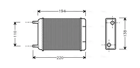 Wärmetauscher, Innenraumheizung AVA QUALITY COOLING AU6049 Bild Wärmetauscher, Innenraumheizung AVA QUALITY COOLING AU6049