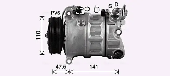 Kompressor, Klimaanlage AVA QUALITY COOLING AUAK341 Bild Kompressor, Klimaanlage AVA QUALITY COOLING AUAK341