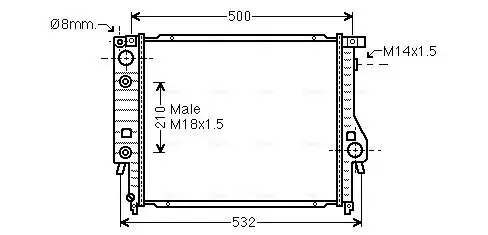 Kühler, Motorkühlung AVA QUALITY COOLING BW2099